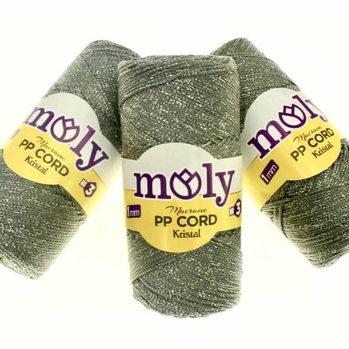 Moly Simli Polyester Makrome NO3 ( 200 Gram ) Koyu Gri - 2