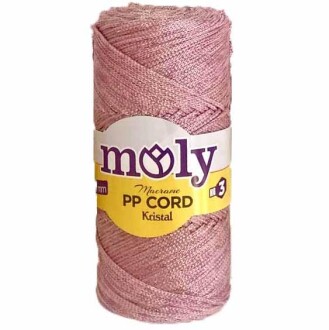 Moly Simli Polyester Makrome NO3 ( 200 Gram ) Pudra Pembe - 1