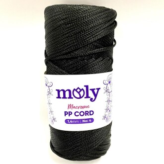 NO:4 Polyester Makrome İpi Siyah ( 200 Gr ) - 1