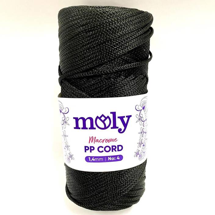 NO:4 Polyester Makrome İpi Siyah ( 200 Gr ) - 1