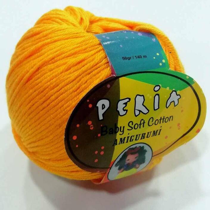 Peria Baby Cotton Amigurumi Örgü İpi 114 Koyu Sarı - 1