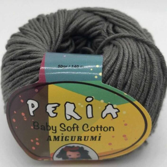 Peria Baby Cotton Amigurumi Örgü İpi 31 Koyu Gri - 1