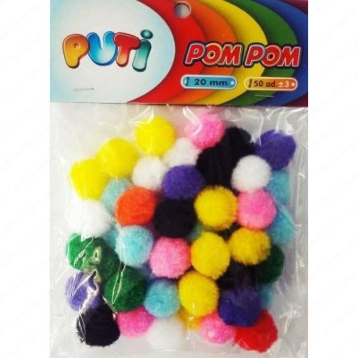 Puti 2 Cm Ponpon ( 50 Adet ) - 1